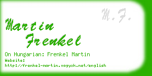 martin frenkel business card